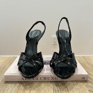 SCHUTZ Black Patent Slingback Heels